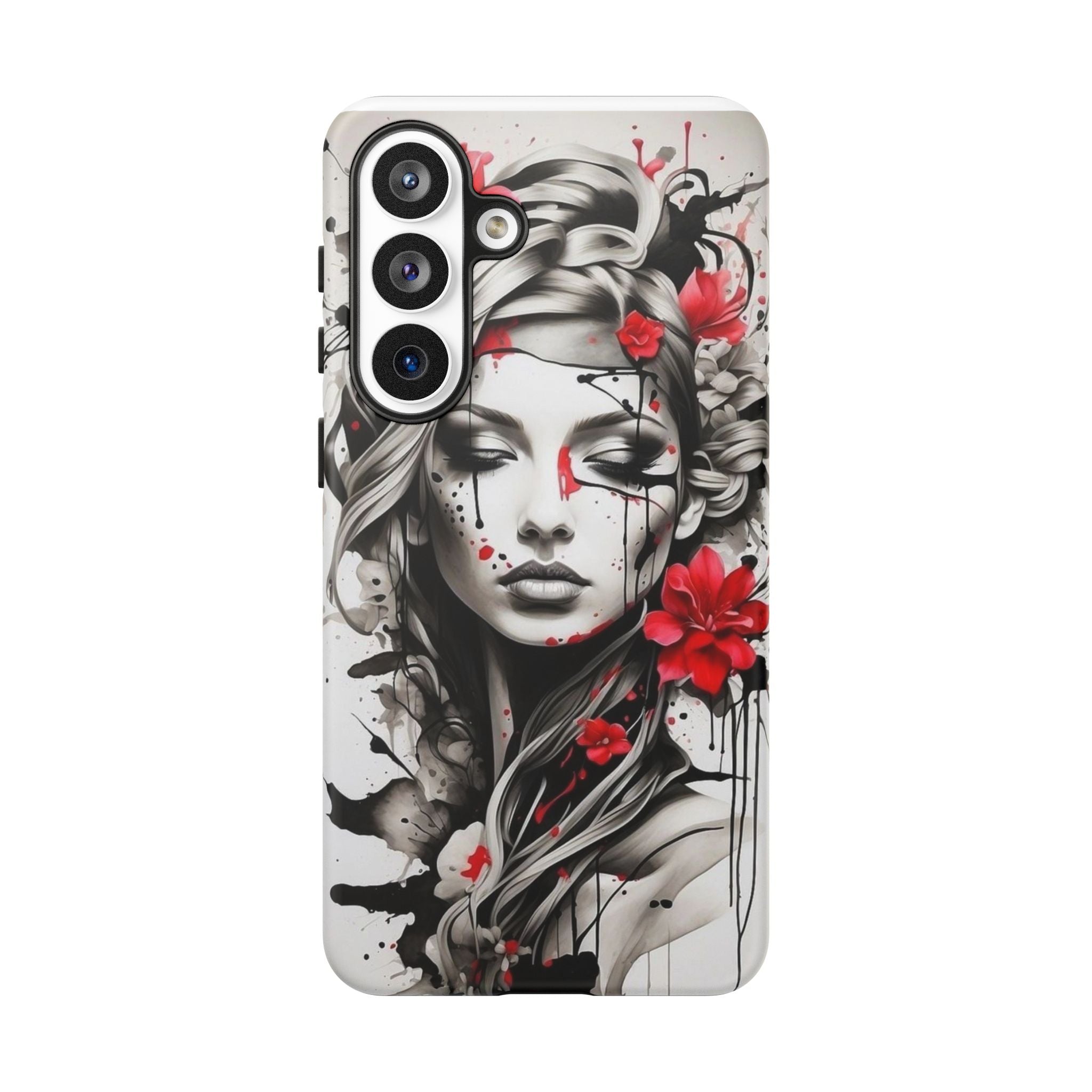 Phone Case Noir Floral Portrait Protective Tough Case