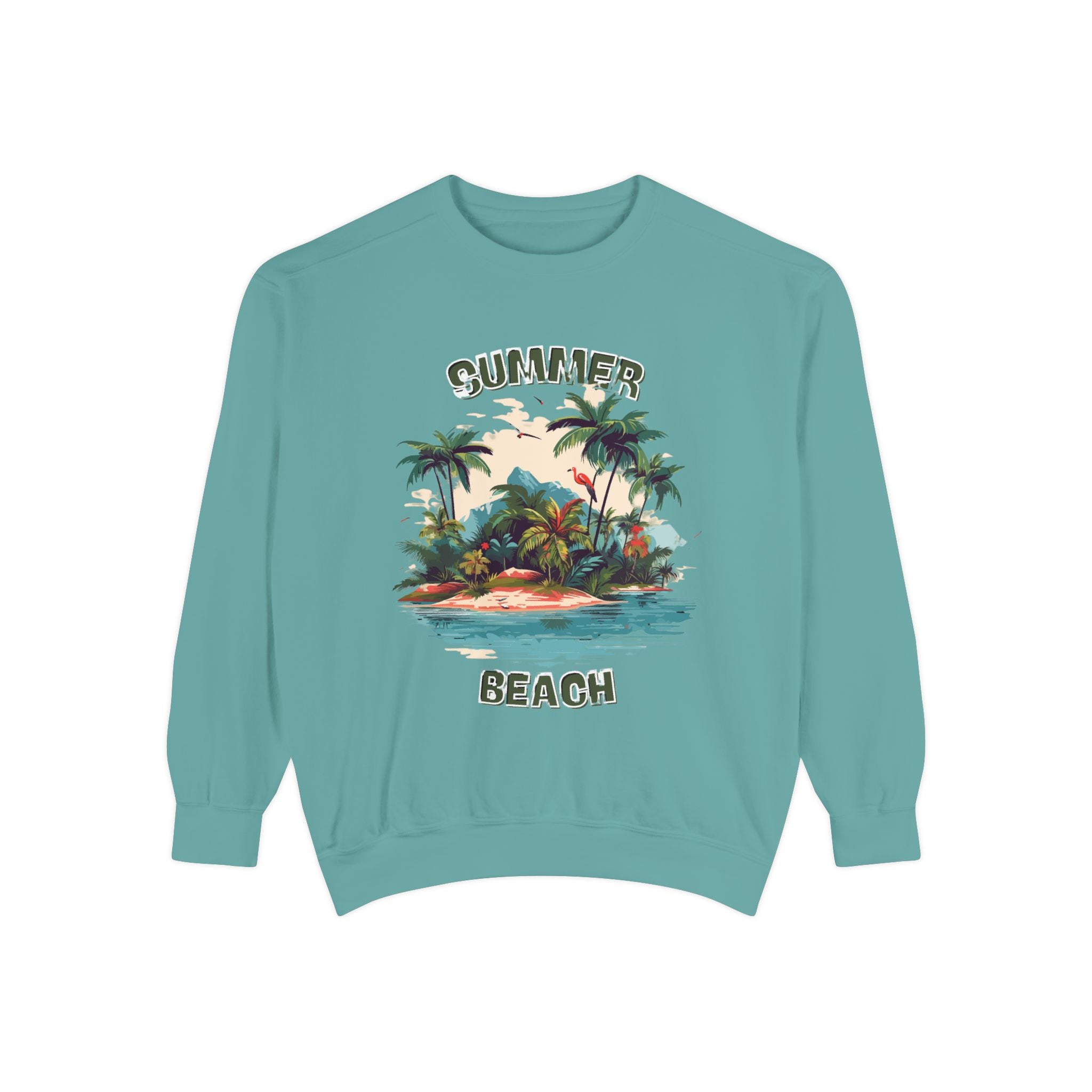 Beach Island Sweatshirt — "Summer Beach" Tropical Palm Crewneck