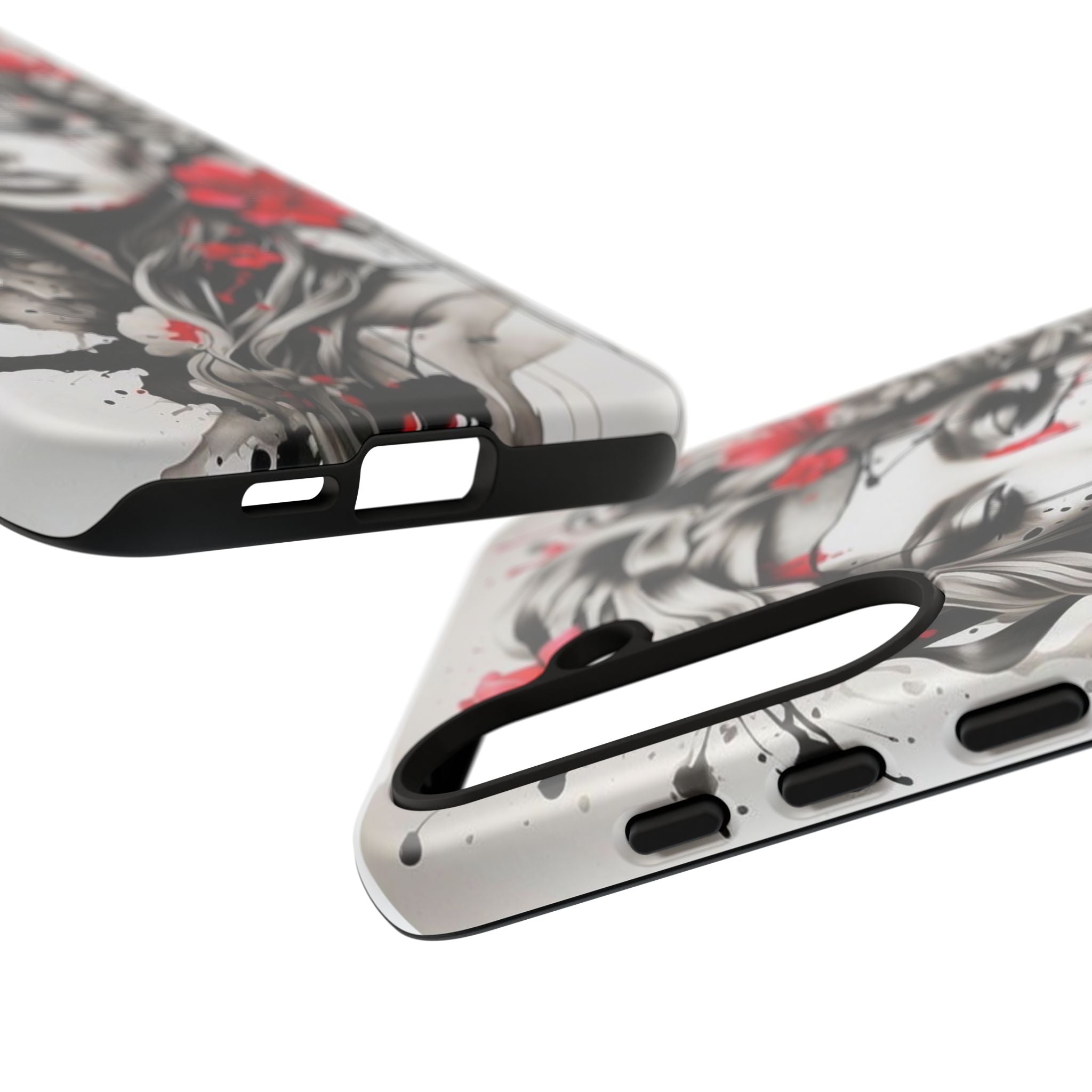 Phone Case Noir Floral Portrait Protective Tough Case