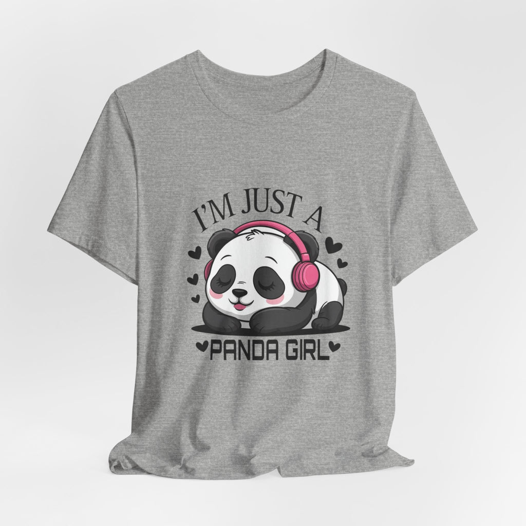 I’m Just a Panda Girl Tee Cute Panda Headphones Graphic T-Shirt