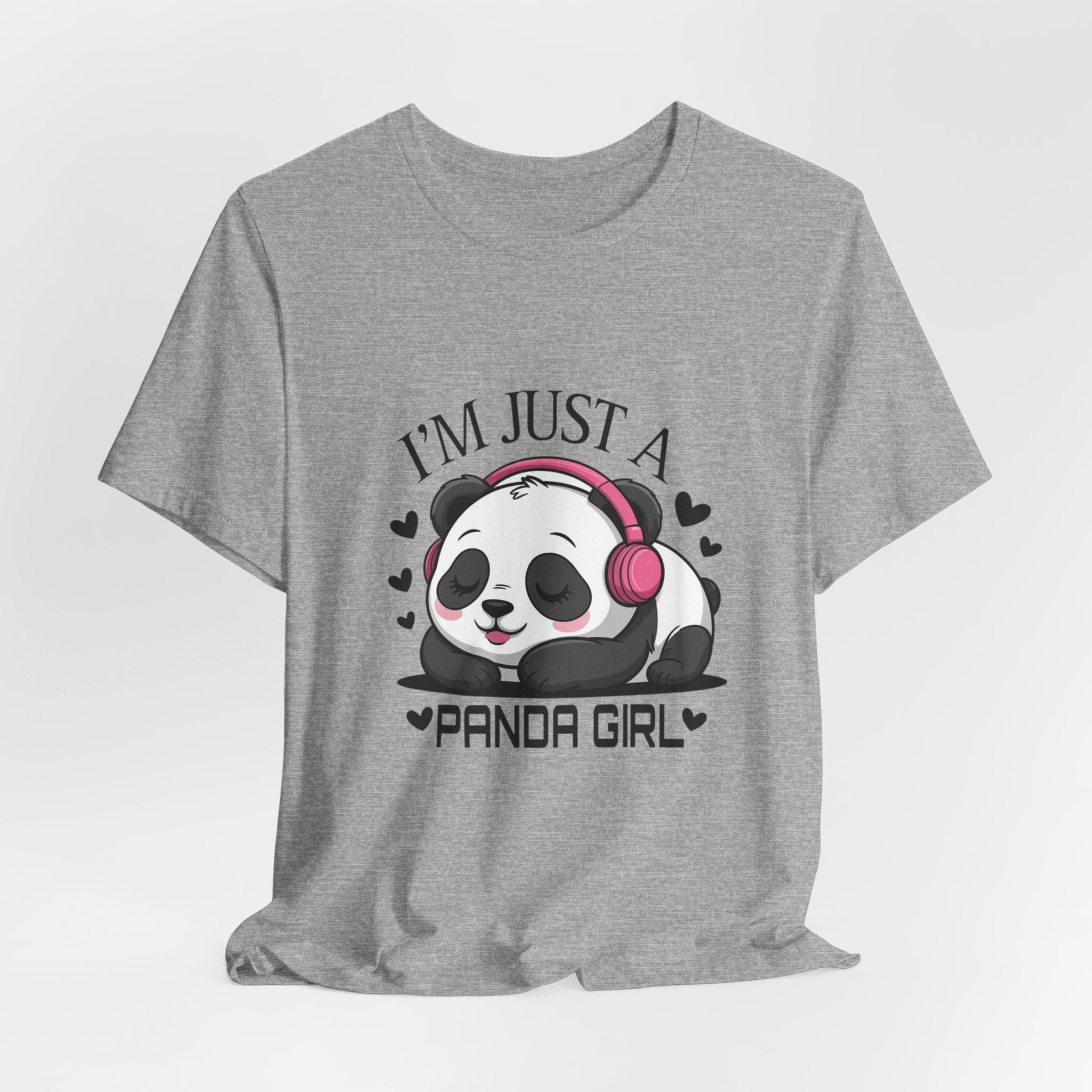 I’m Just a Panda Girl Tee Cute Panda Headphones Graphic T-Shirt