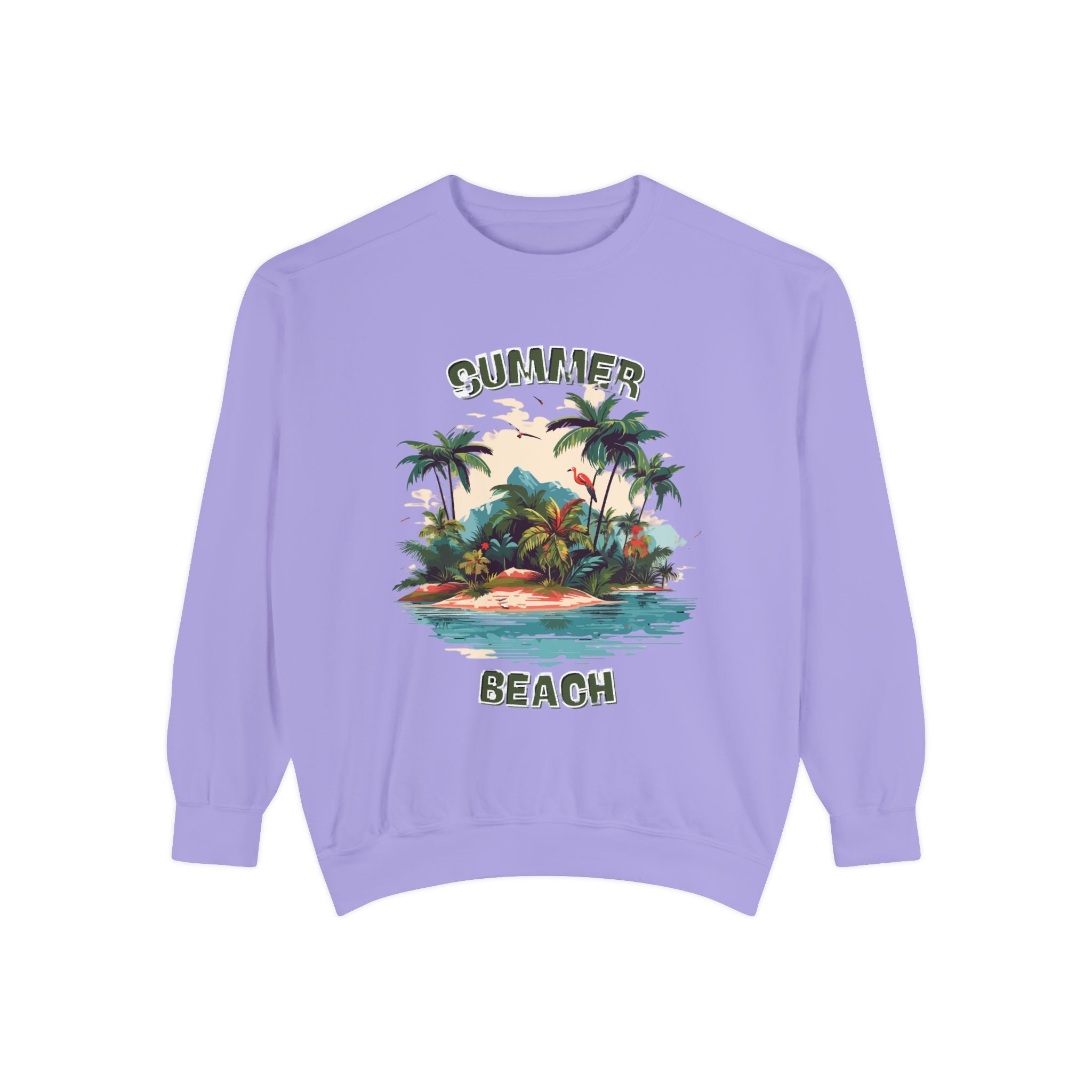 Beach Island Sweatshirt — "Summer Beach" Tropical Palm Crewneck