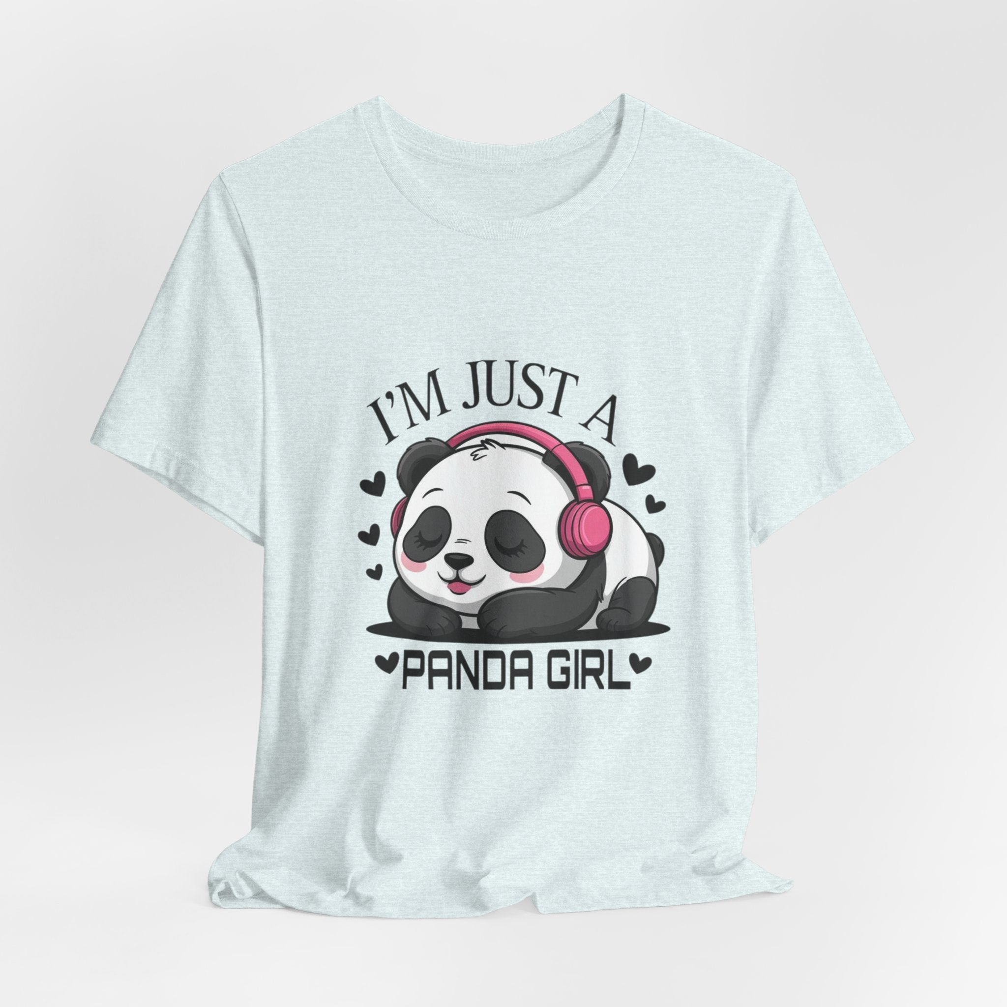 I’m Just a Panda Girl Tee Cute Panda Headphones Graphic T-Shirt