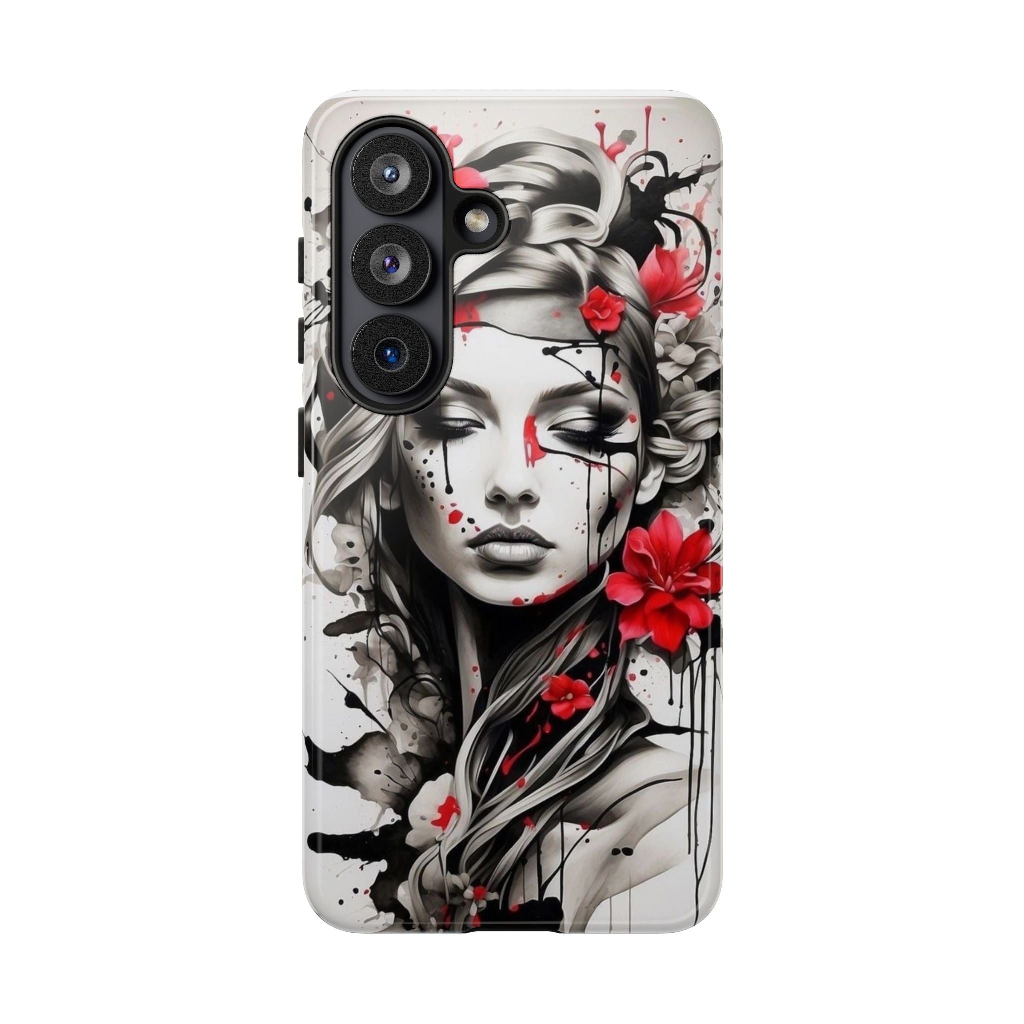 Phone Case Noir Floral Portrait Protective Tough Case