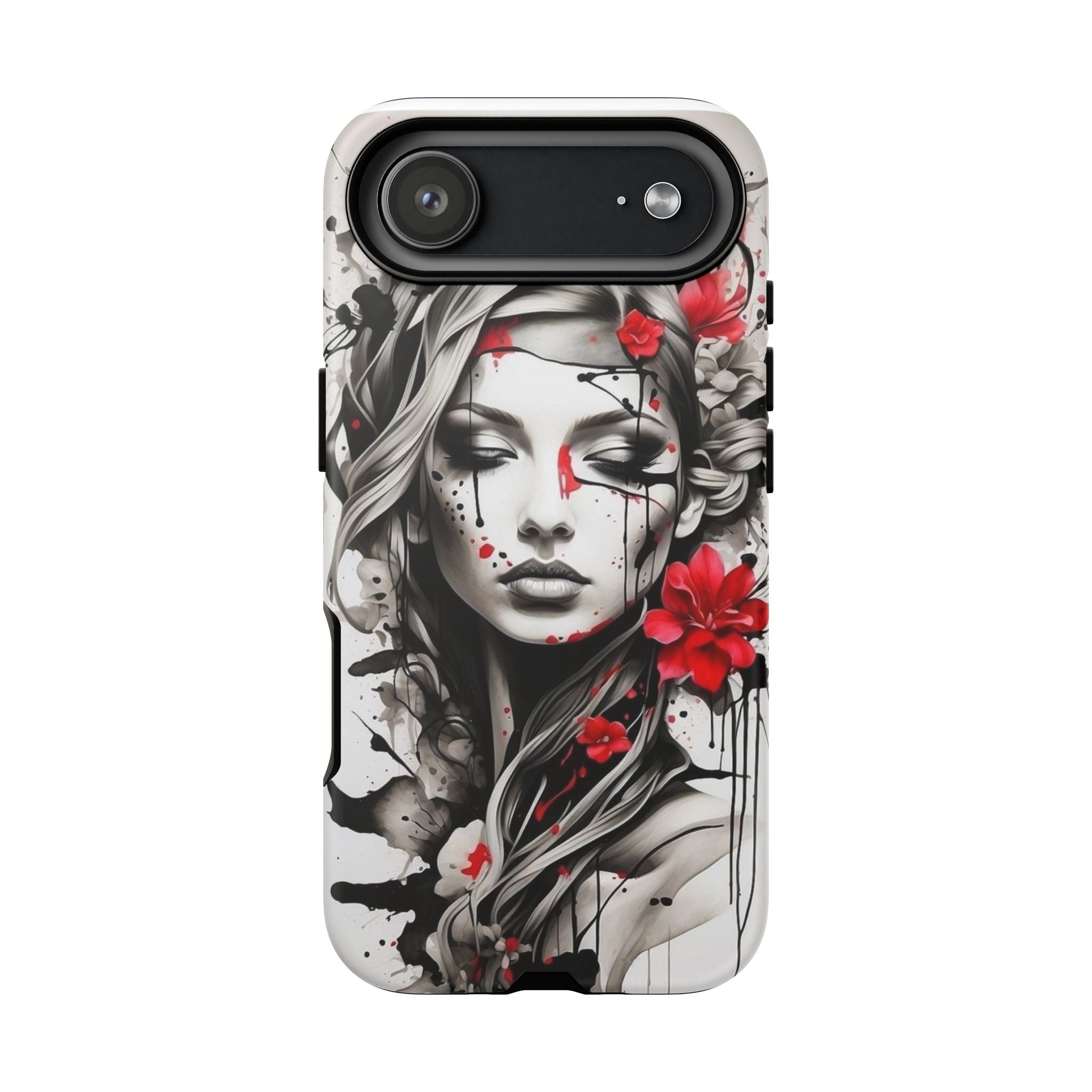 Phone Case Noir Floral Portrait Protective Tough Case