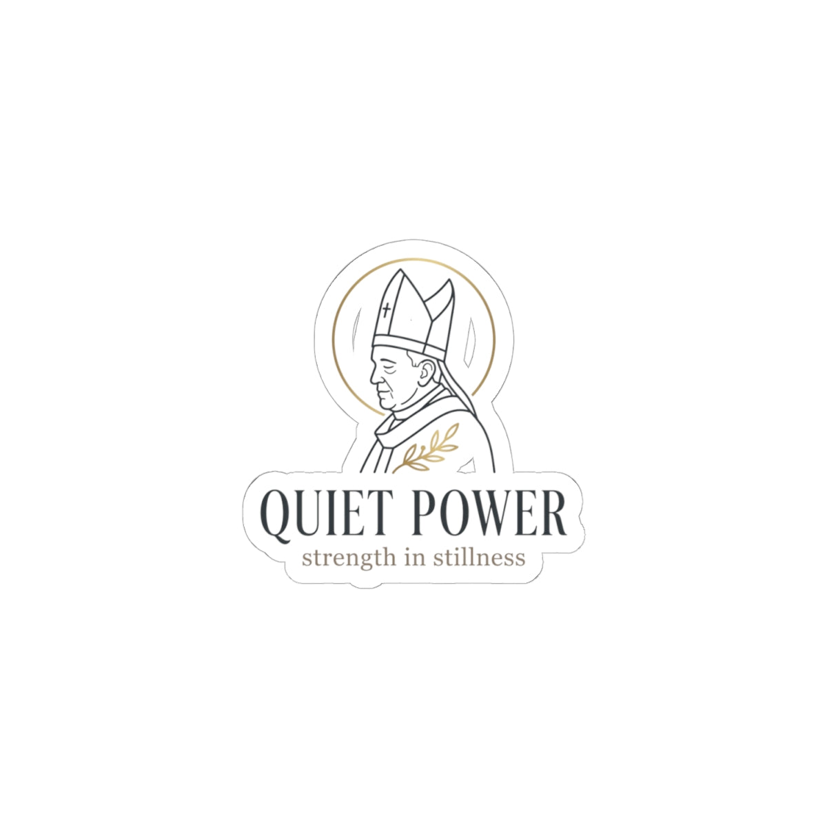 Quiet Power Sticker | divine symbolism, serene authority, ritual-inspired