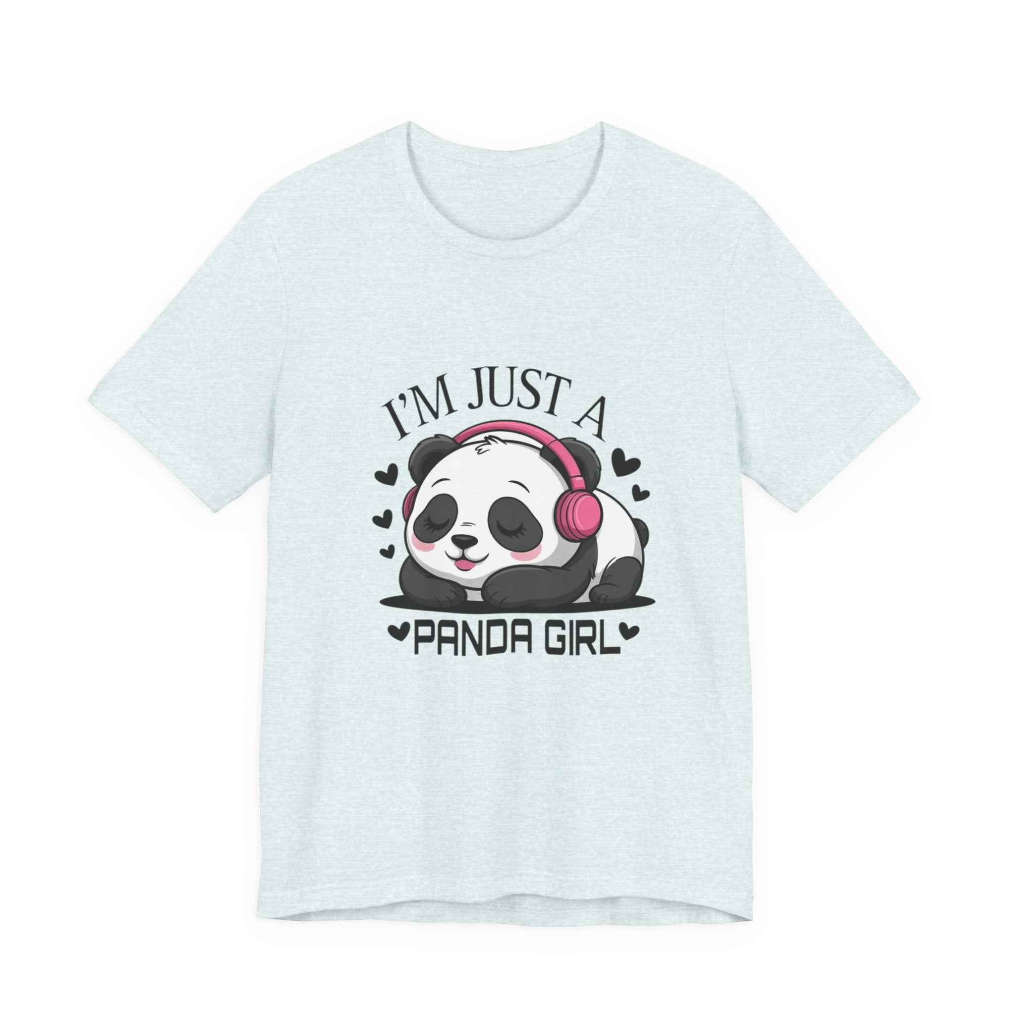 I’m Just a Panda Girl Tee Cute Panda Headphones Graphic T-Shirt