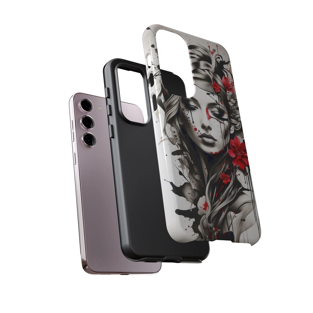 Phone Case Noir Floral Portrait Protective Tough Case